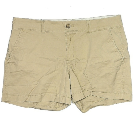 Old Navy Khaki Chino Shorts Women's Size  8 Everyday Summer Basic Neutral EUC - Picture 1 of 7